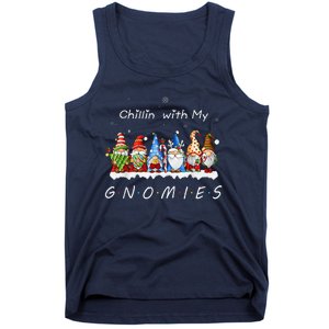 Chillin With My Gnomies Funny Gnome Christmas Pamajas Family Tank Top