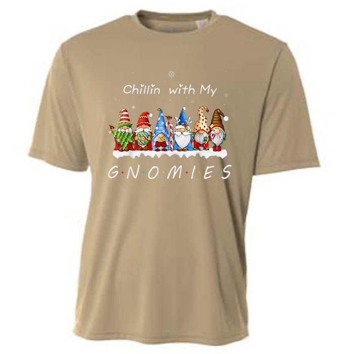 Chillin With My Gnomies Funny Gnome Christmas Pamajas Family Cooling Performance Crew T-Shirt