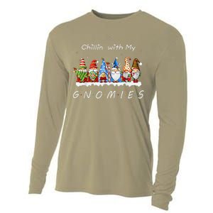 Chillin With My Gnomies Funny Gnome Christmas Pamajas Family Cooling Performance Long Sleeve Crew