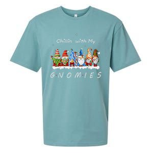 Chillin With My Gnomies Funny Gnome Christmas Pamajas Family Sueded Cloud Jersey T-Shirt