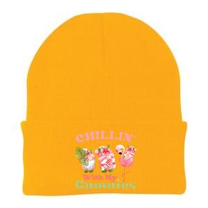 Chillin With My Gnomies Tropical Gnomes With A Flamingo Gift Knit Cap Winter Beanie