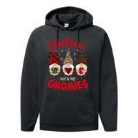 Chillin With My Gnomie Leopard Women Christmas Gnome Buffalo Performance Fleece Hoodie