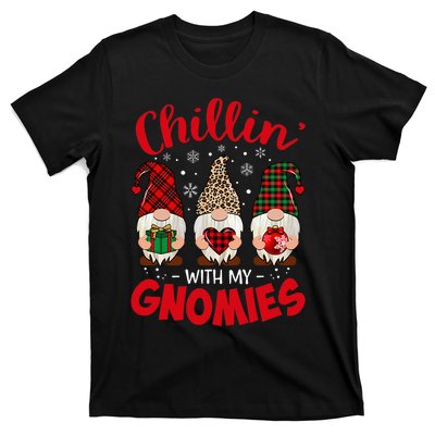 Chillin With My Gnomie Leopard Women Christmas Gnome Buffalo T-Shirt