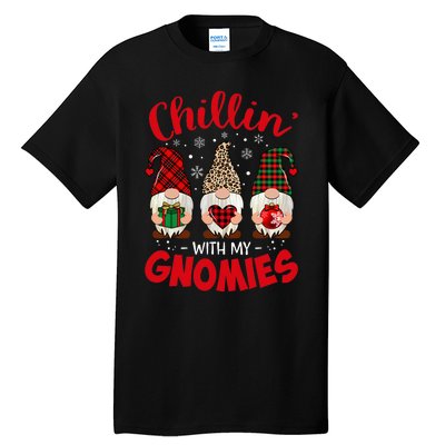 Chillin With My Gnomie Leopard Women Christmas Gnome Buffalo Tall T-Shirt