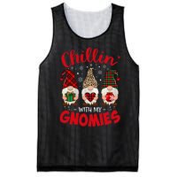 Chillin With My Gnomie Leopard Women Christmas Gnome Buffalo Mesh Reversible Basketball Jersey Tank