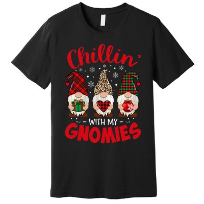 Chillin With My Gnomie Leopard Women Christmas Gnome Buffalo Premium T-Shirt