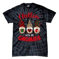 Chillin With My Gnomie Leopard Women Christmas Gnome Buffalo Tie-Dye T-Shirt