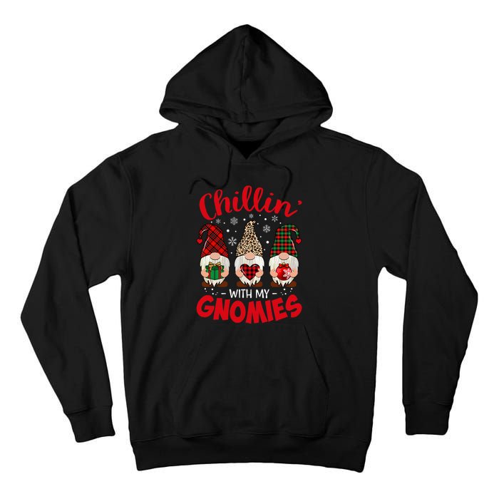 Chillin With My Gnomie Leopard Women Christmas Gnome Buffalo Tall Hoodie