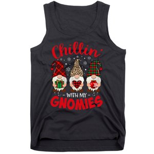 Chillin With My Gnomie Leopard Women Christmas Gnome Buffalo Tank Top