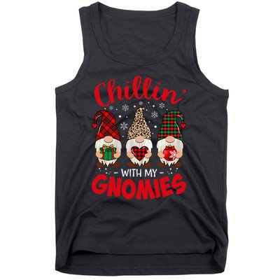 Chillin With My Gnomie Leopard Women Christmas Gnome Buffalo Tank Top