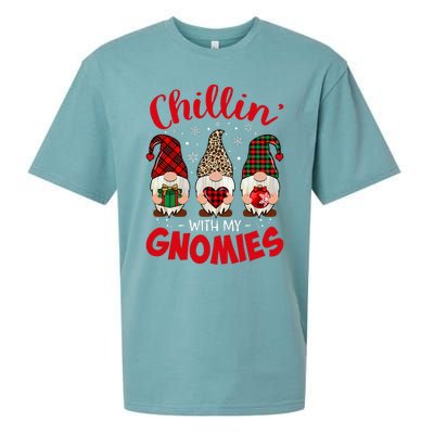 Chillin With My Gnomie Leopard Women Christmas Gnome Buffalo Sueded Cloud Jersey T-Shirt