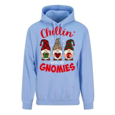 Chillin With My Gnomie Leopard Women Christmas Gnome Buffalo Unisex Surf Hoodie