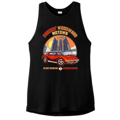 Cruisin Woodward Motown Detroit To Pontiac A Michigan Tradition Ladies PosiCharge Tri-Blend Wicking Tank