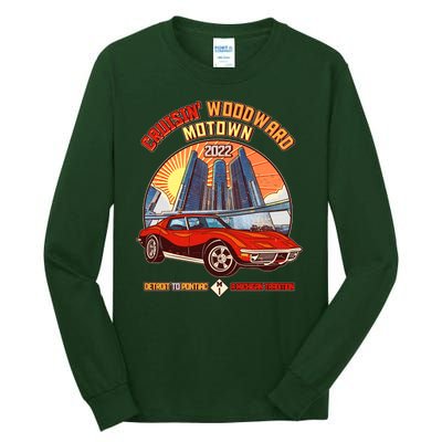 Cruisin Woodward Motown Detroit To Pontiac A Michigan Tradition Tall Long Sleeve T-Shirt