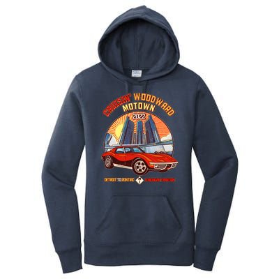 Cruisin Woodward Motown Detroit To Pontiac A Michigan Tradition Women's Pullover Hoodie