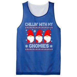 Chillin With My Gnomies Matching Family Christmas Gnome Gift Mesh Reversible Basketball Jersey Tank