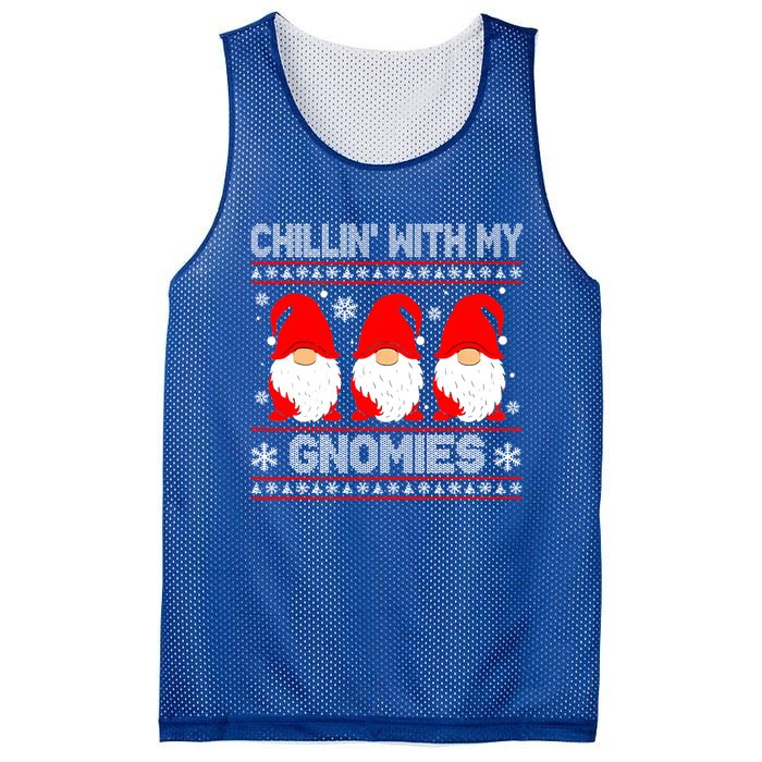 Chillin With My Gnomies Matching Family Christmas Gnome Gift Mesh Reversible Basketball Jersey Tank