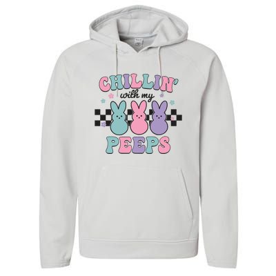 Chillin With My Peeps Easter Bunny Performance Fleece Hoodie