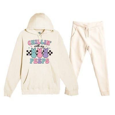 Chillin With My Peeps Easter Bunny Premium Hooded Sweatsuit Set