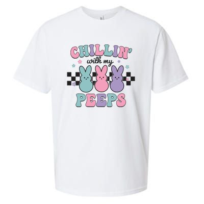 Chillin With My Peeps Easter Bunny Sueded Cloud Jersey T-Shirt