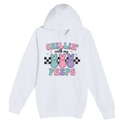 Chillin With My Peeps Easter Bunny Premium Pullover Hoodie