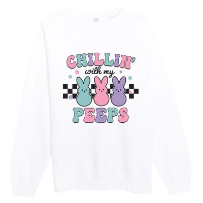 Chillin With My Peeps Easter Bunny Premium Crewneck Sweatshirt