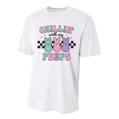 Chillin With My Peeps Easter Bunny Performance Sprint T-Shirt