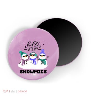 Chillin With My Snowmies Funny Christmas Pajamas Xmas Gifts Magnet