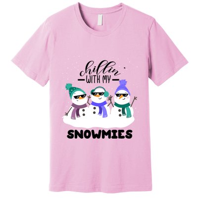 Chillin With My Snowmies Funny Christmas Pajamas Xmas Gifts Premium T-Shirt