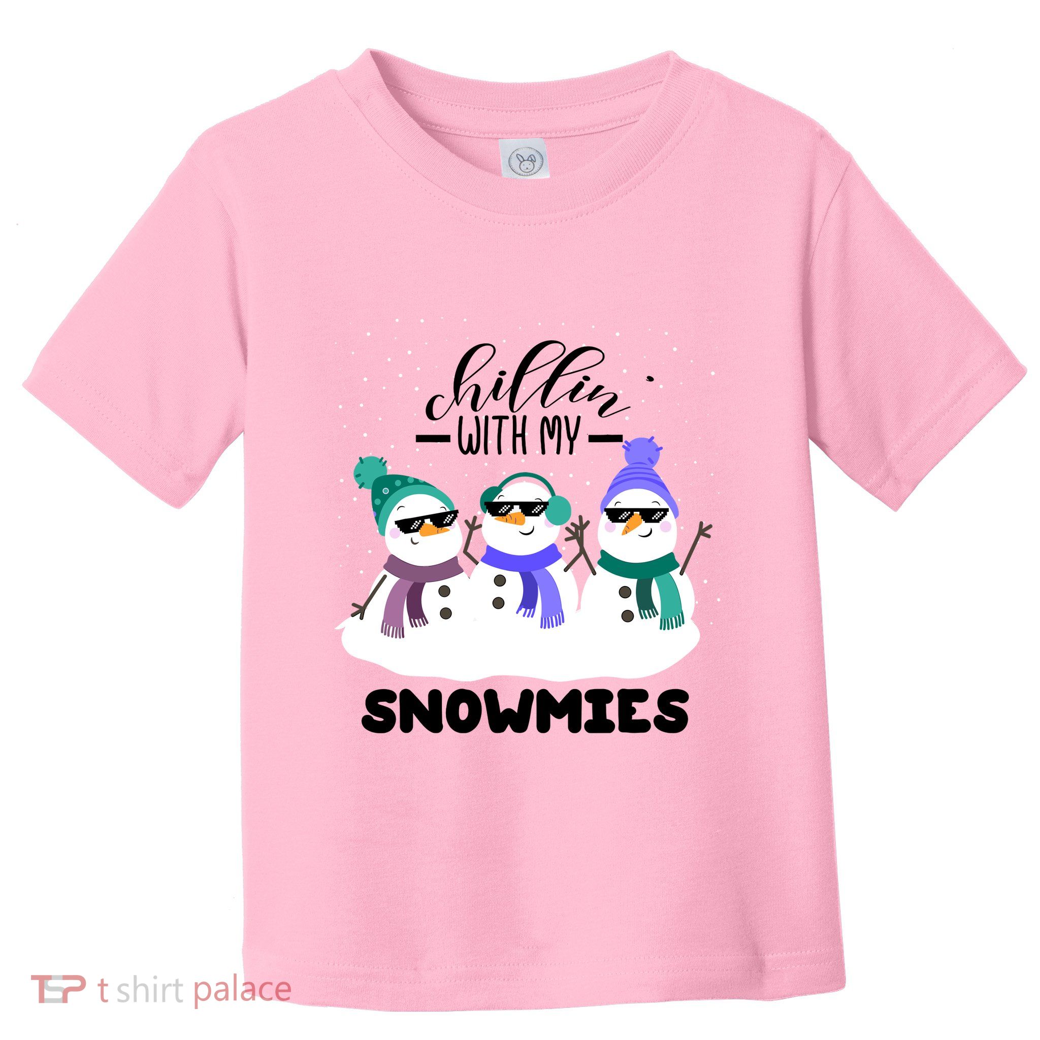 Chillin With My Snowmies Funny Christmas Pajamas Xmas Gifts Toddler T-Shirt