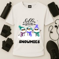 Chillin With My Snowmies Funny Christmas Pajamas Xmas Gifts Performance Shirt
