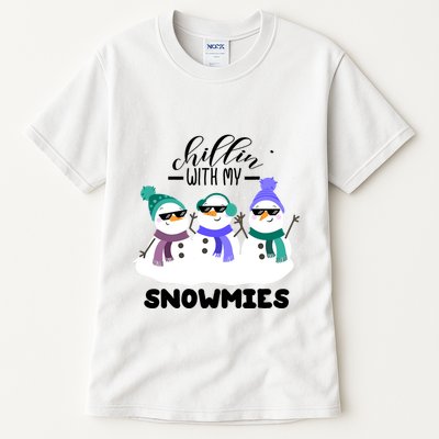 Chillin With My Snowmies Funny Christmas Pajamas Xmas Gifts Tall T-Shirt