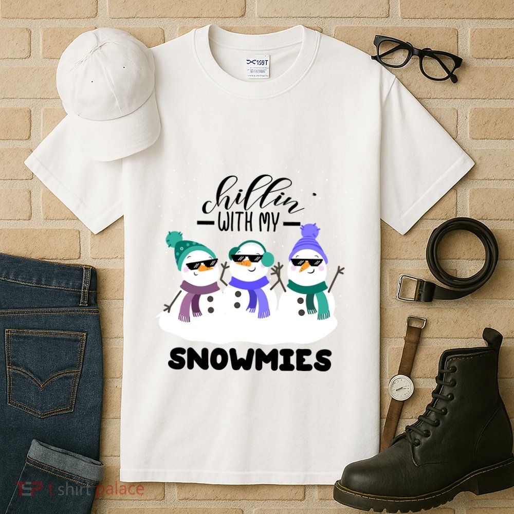 Chillin With My Snowmies Funny Christmas Pajamas Xmas Gifts Tall T-Shirt