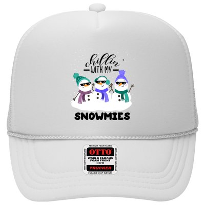 Chillin With My Snowmies Funny Christmas Pajamas Xmas Gifts Trucker Hat