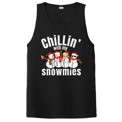 Chillin With My Snowmies Ugly Christmas Sweater Snowman PosiCharge Competitor Tank