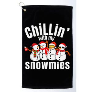 Chillin With My Snowmies Ugly Christmas Sweater Snowman Platinum Collection Golf Towel