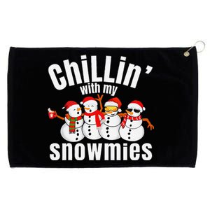 Chillin With My Snowmies Ugly Christmas Sweater Snowman Grommeted Golf Towel