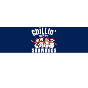 Chillin With My Snowmies Ugly Christmas Sweater Snowman Bumper Sticker