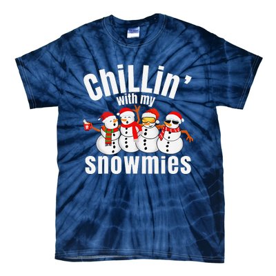 Chillin With My Snowmies Ugly Christmas Sweater Snowman Tie-Dye T-Shirt