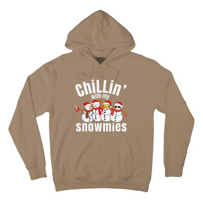 Chillin With My Snowmies Ugly Christmas Sweater Snowman Hoodie