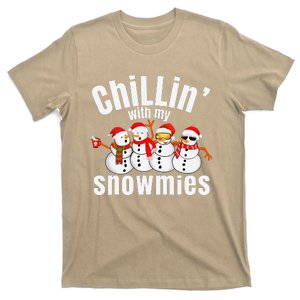 Chillin With My Snowmies Ugly Christmas Sweater Snowman T-Shirt