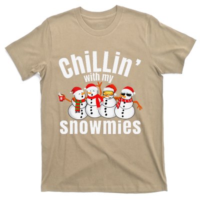 Chillin With My Snowmies Ugly Christmas Sweater Snowman T-Shirt