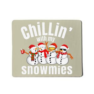 Chillin With My Snowmies Ugly Christmas Sweater Snowman Mousepad