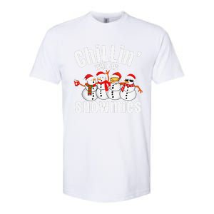 Chillin With My Snowmies Ugly Christmas Sweater Snowman Softstyle CVC T-Shirt