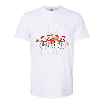 Chillin With My Snowmies Ugly Christmas Sweater Snowman Softstyle CVC T-Shirt