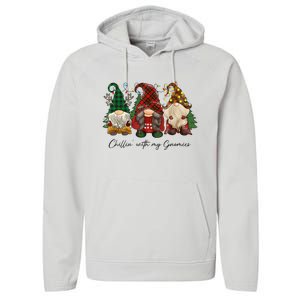 Chillin With My Gnomies Matching Family Christmas Gnome Performance Fleece Hoodie