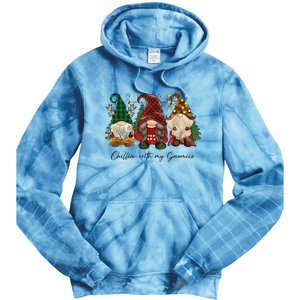 Chillin With My Gnomies Matching Family Christmas Gnome Tie Dye Hoodie