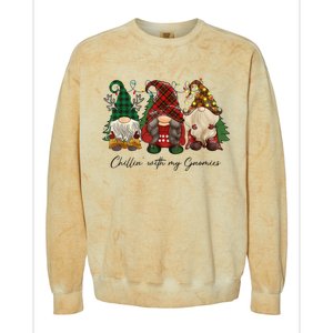 Chillin With My Gnomies Matching Family Christmas Gnome Colorblast Crewneck Sweatshirt