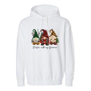 Chillin With My Gnomies Matching Family Christmas Gnome Garment-Dyed Fleece Hoodie