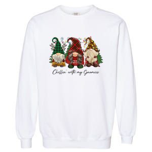 Chillin With My Gnomies Matching Family Christmas Gnome Garment-Dyed Sweatshirt